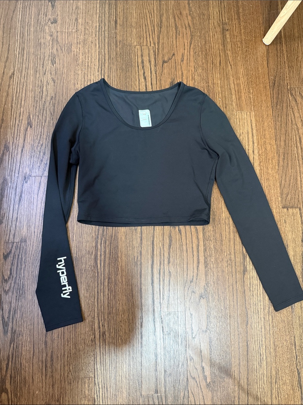 Hyperfly Black FLYGIRL LONG SLEEVE CROP TOP